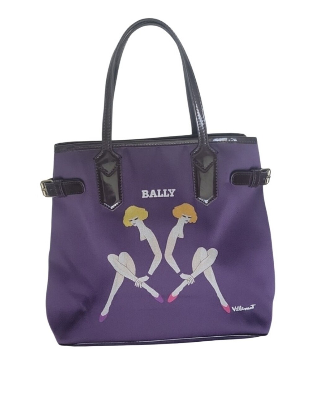 Rare Bally Villemot Vintage Small Tote Switzerland Purple